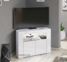 Corner TV Stand White High