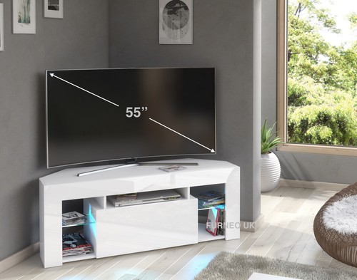 White corner stand 125cm - white,