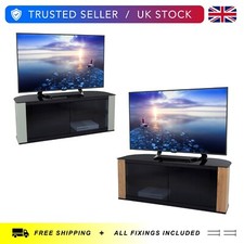 TV Floor Stand Wood & Glass -